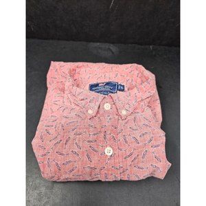 Vineyard Vines Shirt Mens XL Red Short Sleeve Fish Button Slim Fit Murray